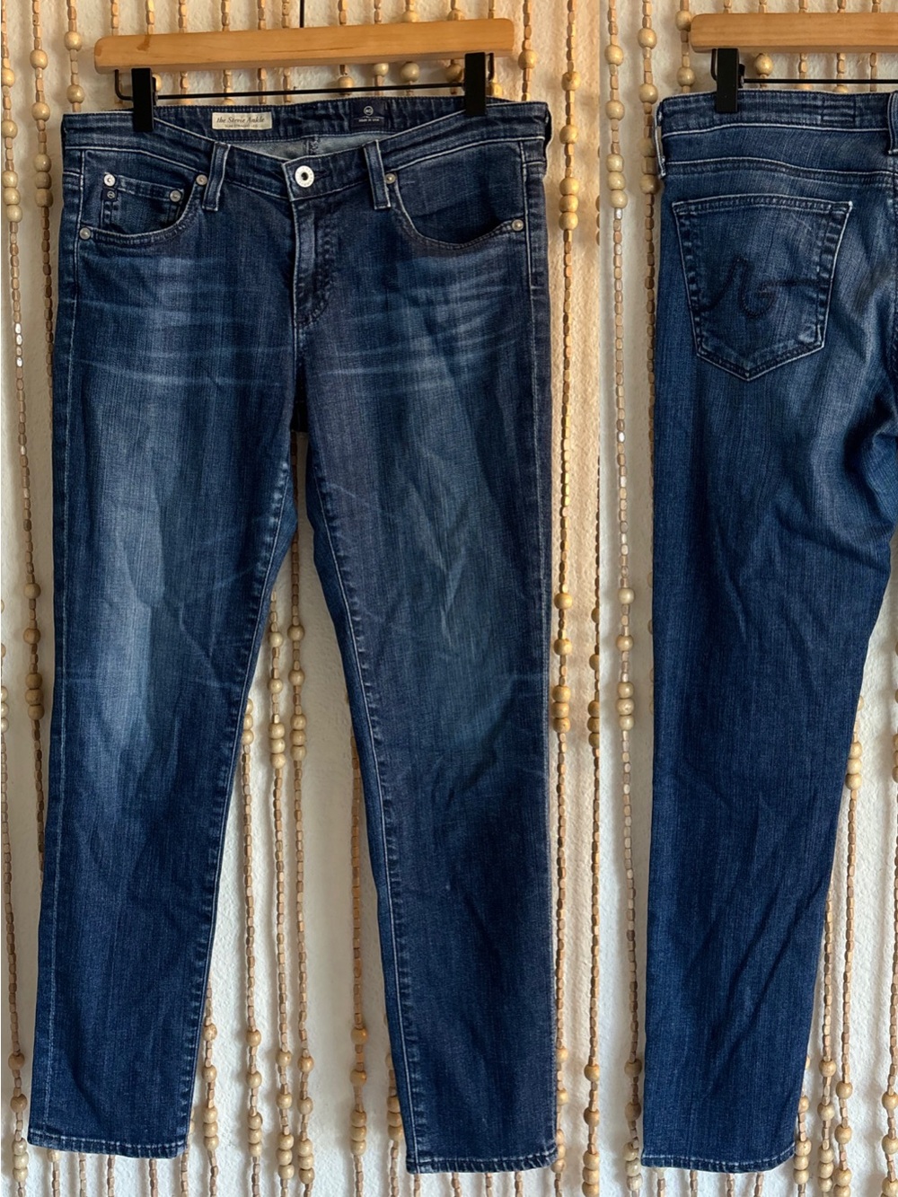 AG Adriano Goldschmied Indigo The Stevie Ankle Slim Skinny Stretchy Cropped Jean